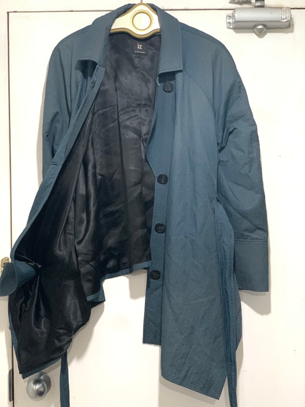 IZ BY IZZY CAMILLERI BELTED LONG FRONT-SHORT BACK COATS SIZE L/XL